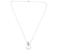 CLISPEED Collier Pendentif Fiole Cœur Transparent En Acier Titane Résistant Bouchon Anti-fuite, Bijou Pour Femme, Flacon à Huiles Essentielles Et Parfum, Usage Quotidien Et Aromathérapie