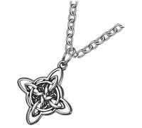 CLISPEED Collier Unisexe en Acier Inoxydable 3 MM X 60 CM Pendentif Nœud Celtique Vintage Bijou de Cou Rétro pour Hommes Symbole d'Amour et d'Amitié