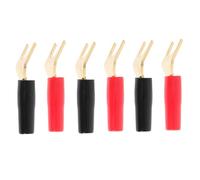 CLISPEED Connecteurs de Borne à Fiche Banane Plaqués Or, Fourche en Y pour Câble D'enceinte, Adaptateur Prise Audio en Cuivre Pur, 6 Pièces, Compatible Installation Audio Professionnelle