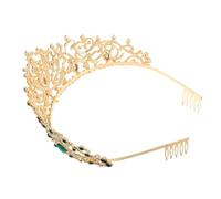 CLISPEED Couronne de Mariage Baroque avec Strass Diadème pour Femme Coiffe de Reine pour Fête de Mariage