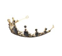 CLISPEED Couronne De Mariée En Cristal Noire Baroque Légère Décoration Strass Femme Mariage Accessoire Photo Diadème