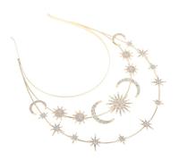 CLISPEED Couronne Déesses Trois Niveaux Bandeau Phases Lune Étoile pour Femme Fête Carnaval Cosplay
