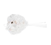 CLISPEED Coussin Porte-Alliances de Cœur Blanc Petit Coussin pour Alliances de Mariage et Fiançailles Décoration Romantique pour Cérémonie en Extérieur ou Jardin Boîte à Bijoux Élégante