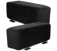 CLISPEED Coussins D'accoudoirs Confortables Noire en Peluche et Coton PP, Forme Ergonomique, Facile à Installer 1 Paire pour Chaise de Bureau ou Siège d'avion
