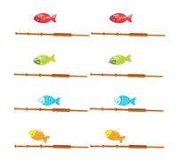 CLISPEED Décoration de Gâteau Créative en Plastique Forme Canne à Pêche 8 Pièces pour Fête à Thème et Réunions, Accessoire Multi-Usage Original pour Petits Gâteaux Couleur Aléatoire
