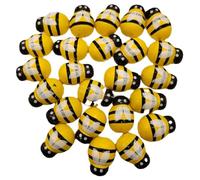 CLISPEED Décorations D'abeilles Motifs Vivants et Délicats 24 Pièces en Bois Jaune pour Bricolage pour Décorer Murs de Fête Artisanales