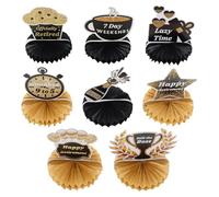 CLISPEED Décorations de Retraite Nid d'abeille en Papier 8 Pièces Faciles à Installer pour Intérieur et Extérieur Fête de Départ la Retraite
