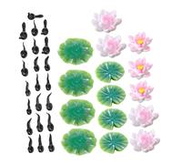 CLISPEED Décorations Miniatures pour Bassin Figurines De Grenouilles Résine avec Fleurs De Lotus Artificielles Têtards Et Nénuphars