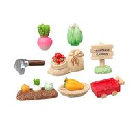 CLISPEED Décorations Miniatures pour Potager avec Chou Carotte Citrouille Et Outils Agricoles Résine pour Maison De Poupée Et Ornement De Jardin