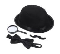 CLISPEED Déguisement Enquêteur Cosplay Léger avec Loupe Moustache Réaliste et Nœud Accessoires pour Costume Policier Garçon Tenue de Fête et Jeu Imagination