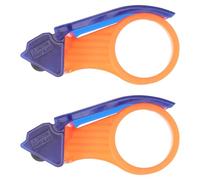 CLISPEED Dévidoir Coupe-ruban Adhésif 2 Pièces en Acier Inoxydable Antirouille, Presse à Balles Manuelle Ergonomique pour Emballage Carton, Dispositif de Scellage, Usage Bureau