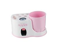 CLISPEED Distributeur de Dentifrice Mural Blanc avec Porte Brosse à Dents Presseur Tube Automatique et Support Rangement Salle de Bain Compact Économiseur Espace et Hygiénique pour Cuisine