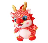 CLISPEED Dragon Peluche Rouge Mascotte Nouvel an Chinois Décoration Douce et Mignonne pour