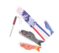 CLISPEED Drapeau de Carpe Japonaise en Polyester, Résistant la Décoloration, Flottant Vent, Décoration Murale pour Jardin et Restaurant Sushi, Lot de 5 Set de Set de Pièces