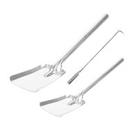 CLISPEED Ensemble D’Outils pour Cheminée 3 Pièces en Acier Épais Pelle à Cendres Grosse et Petite Crochet pour Foyer Compatible Poêle à Bois et Barbecue Usage Intérieur et Extérieur
