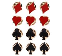 CLISPEED Ensemble de 12 Broches en Alliage de Zinc à L'effigie de Cartes à Jouer, Épingles Compactes et Polyvalentes pour Vestes, Accessoires pour Soirées Jeux