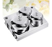 CLISPEED Ensemble de 3 Pots en Acier Inoxydable Argentés avec Couvercle Coupelles pour Liquide et Poudre Acrylique Récipient Compact pour Manucure Professionnelle et Usage Personnel