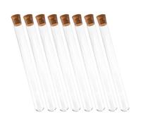 CLISPEED Ensemble de 8 Tubes à Essai en Verre 20 X 200 MM Bouchons en Liège pour Expérimentation Chimique et Éducation Scientifique