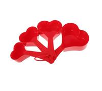 CLISPEED Ensemble De Cuillères Doseuses Forme De Cœur 4 Pièces Plastique Couleur Vive Mesure Précise Usage Pâtisserie Maison Ustensiles Cuisine Ergonomiques