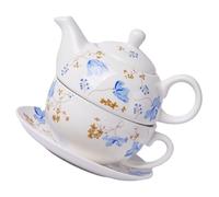 CLISPEED Ensemble de Théière en Céramique et Délicate 1 Set avec Tasse à Thé 350ml et Théière 480ml, Design Classique pour Réunions Personnelles