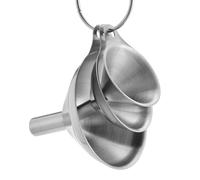CLISPEED Entonnoir Passoire en Acier Inoxydable 3pcs avec Poignée Latérale, Passoire Intégrée, Surface Polie Lisse, Cuisine Maison pour Transférer les Liquides