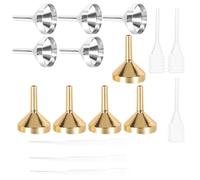 CLISPEED Entonnoirs Miniatures Matériau Alumine et Pp en Métal pour Transfert de Parfum et Huiles Essentielles, 16 Pièces Outil Pratique pour Remplissage Précis de Flacons de Voyage