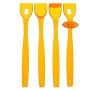 CLISPEED Entraîneur Buccal 4 Pièces Cuillère Adaptative Orange en Plastique Solide pour Exercices D’Orthophonie Renforcement Mâchoire Amélioration Prononciation et Développement du