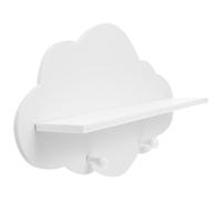 CLISPEED Étagère Flottante en Bois Blanc Forme Nuage sans Percer, Meuble de Rangement Simple et Pratique pour Chambre ou Salon