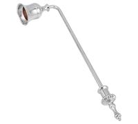CLISPEED Éteignoir à Bougie à Mèche avec Long Manche en Métal Argenté Extincteur Décoratif Vintage à Cloche Rustique Accessoire Sécurisé pour Bougies Chauffe-Plat pour Maison Église et