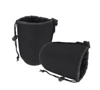 CLISPEED Étui pour Objectif d'Appareil Photo Reflex Numérique en Néoprène Noir, Lot de 2 Pochettes Antichoc Imperméables, Rangement Compact pour Photographe en Déplacement