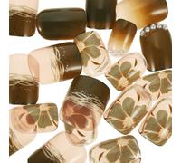 CLISPEED Faux Ongles Courts à Presser Perles Nacrées Élégantes, 24 Pièces en Plastique Abs, Adaptés pour Salon de Manucure et Fêtes D'anniversaire