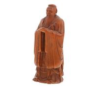 CLISPEED Figurine Bois Sculptée Délicate Confucius Ornement Décoratif Artisanat de Bureau Classique et Léger