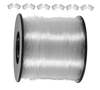 CLISPEED Fil de Pêche en Nylon Transparent 200M 06Mm avec 60 Manchons en Aluminium Fil Invisible pour Loisirs Créatifs Suspendre de Décorations Cadre Photo et Ornements Polyvalents