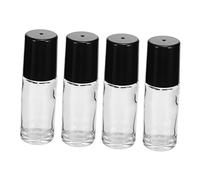 CLISPEED Flacon Roll-on Huile Essentielle Vide 4 Pcs 30 Ml Cylindrique Portable Étanche Noir Pour Usage Domestique Voyage