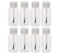 CLISPEED Flacons Rechargeables de 20ml Lot de 8 pour Vernis à avec Brosse Intégrée, Bouteille en Pet Portable Design Cylindrique Léger Voyage