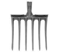 CLISPEED Fourche à Bêcher en Acier, Tête à 5/6 Dents, Argenté, Trou de 35mm, pour Oignons et Gingembre, Ameublit Le Sol, pour Plates-Bandes et Activités Agricoles