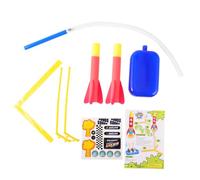 CLISPEED Fusée Pneumatique pour Garçon Fille Lanceur Réglable avec Rotation Jeu Extérieur Éducatif pour Garçons et Filles Construction Stable et Portable Activité Mousse Rouge Orange