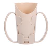 CLISPEED Gobelet avec Plastique Beige Double Poignée Personnes Âgées Ouverture Inclinée Prévenir L'aspiration, Support de Rééducation pour Dysphagie