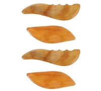 CLISPEED Grattoirs de Massage en Bois de Santal Outils de Guasha Portables Ensemble de 4 Bords Lisses pour Visage et Dos pour Massage du Visage et Cervicales