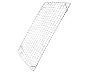 CLISPEED Grille de Barbecue en Acier Inoxydable avec Pieds pour Cuisson Extérieure 28x18 Cm, Support Surélevé pour Rôtissage au Feu de Bois, Drainage des Graisses et Nettoyage Facile