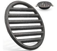 CLISPEED Grille de Fonte Ronde 16 CM pour Barbecue Charbon et Cheminée, Conception Robuste pour Haute Température, pour Grillades en Plein Air et Foyer