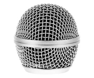 CLISPEED Grille de Microphone et Finition Soignée en Métal Argenté Anti-collision Maille Fine, Remplacement Tête Rotule Design Moderne pour Microphone Professionnel