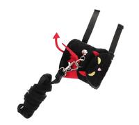 CLISPEED Harnais et Laisse pour Lapin Halloween Réglables Ensemble et Confortable pour Petits Animaux Corde de Traction pour Promenade Sécurisée de Rongeurs et Noir