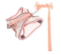 CLISPEED Harnais pour Petit Chien avec Laisse Réglable et Flexible Confortable pour Promenade Jogging et Entraînement Extérieur Kit Harnais et Laisse Respirant Rose