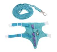 CLISPEED Harnais pour Petits Animaux de Compagnie de Dinosaure Laisse, Gilet en Peluche Courte et Tissu Non Tissé, Solide et Confortable pour Sorties Ludiques