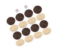 CLISPEED Jetons De Bois Rond pour Jeu De Dames Pièces De Rechange Accessoire pour Backgammon De Voyage