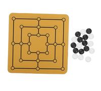 CLISPEED Jeu D’échecs Nine Men’s Morris Portable 23 Cm, Plateau Caoutchouc Compact, Jeu De Société Stratégique Familial pour Maison Et Bureau, Amusement De Réflexion - 1 Set