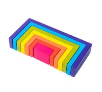 CLISPEED Jeu de Blocs Géométriques Bois pour Garçon Fille Éveil Éducatif et Sécurisé Set de Construction Bois Polie pour Apprentissage et Développement des Compétences Logiques