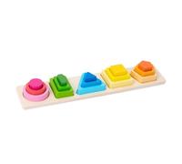 CLISPEED Jeu Éducatif Bois Montessori de Formes Géométriques à Empiler et pour Garçon Fille Développement Motricité Fine Reconnaissance des Couleurs et Formes Bois et Sûr pour Garçons et