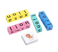CLISPEED Jeu Éducatif Puzzle Alphabet Bois pour Garçon Fille Apprentissage Orthographe avec Cartes Images et Sûr pour Garçons et Filles de Ans et Plus